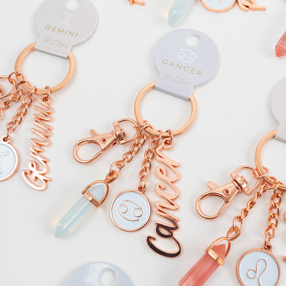 Splosh Mystique Cancer Metal Keychain Zodiac Bag/Key Accessory Charm Rose Gold — image 2