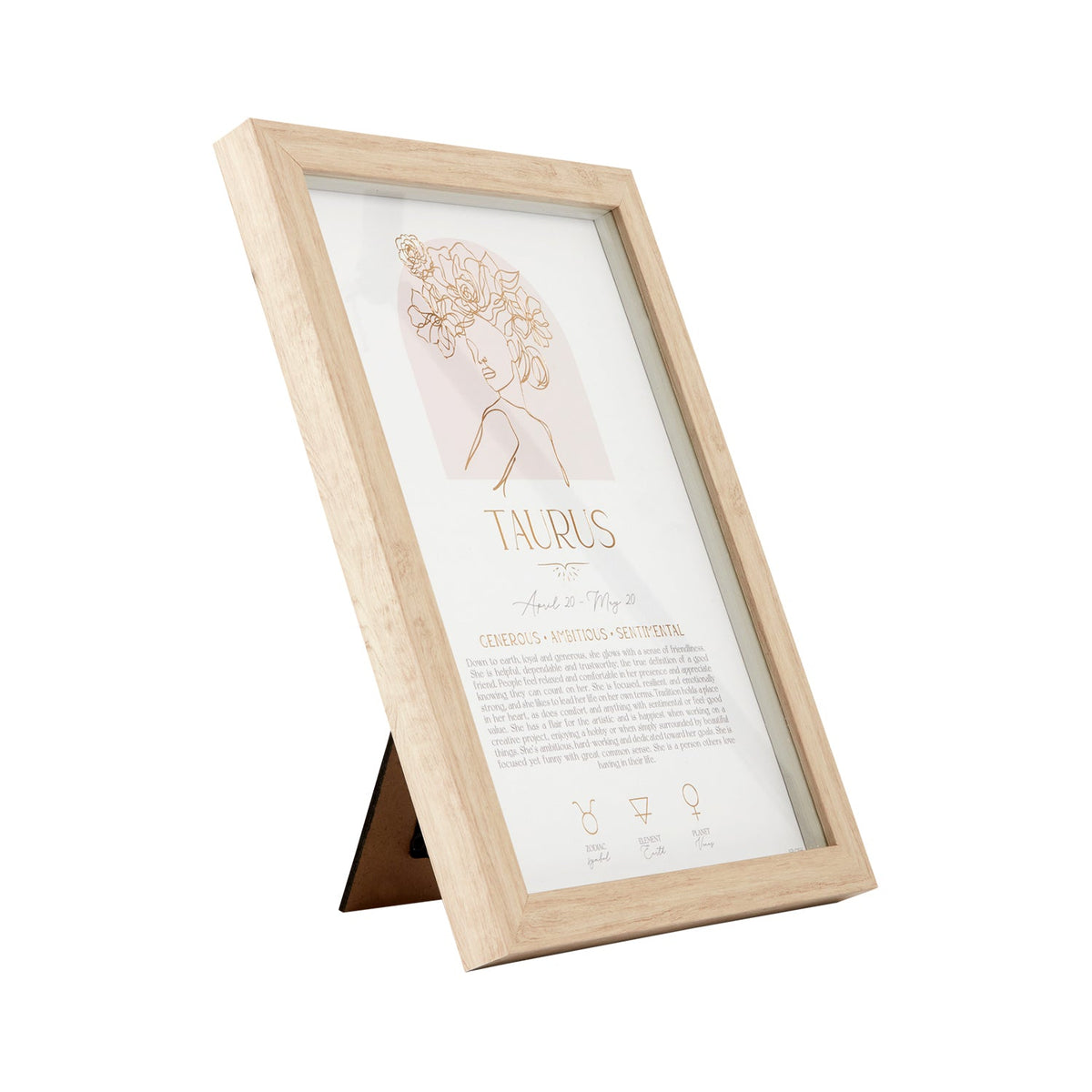 Splosh Mystique Framed Print Taurus Standing/Hanging Zodiac Home Decor 20x33cm