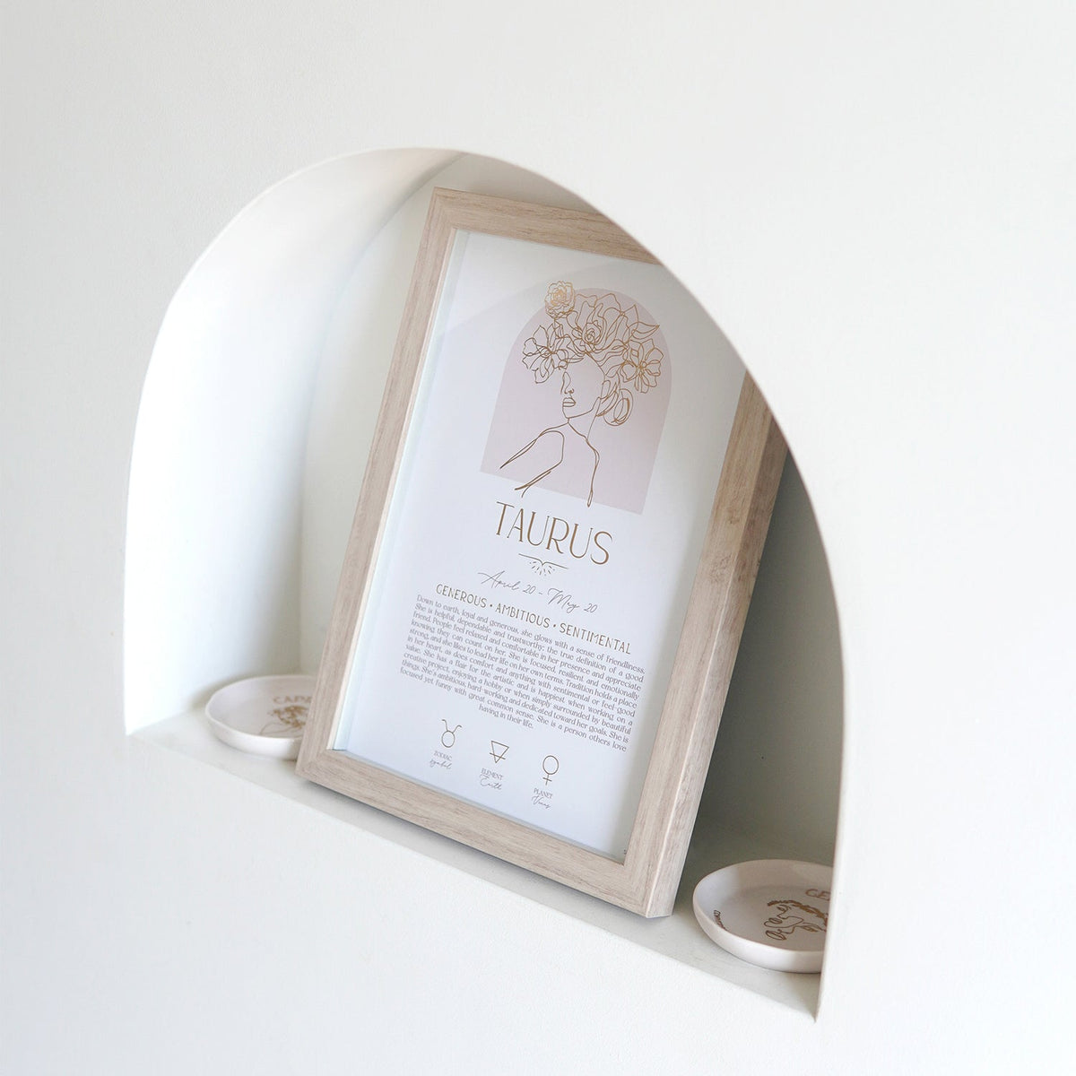 Splosh Mystique Framed Print Taurus Standing/Hanging Zodiac Home Decor 20x33cm — image 2