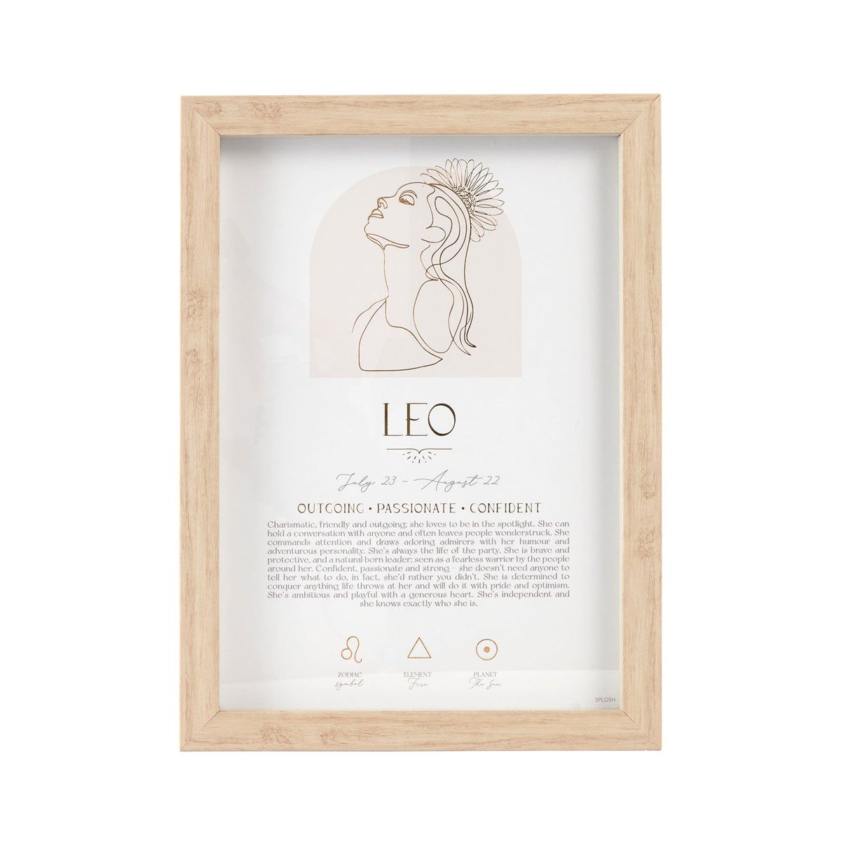 Splosh Mystique Framed Print Leo Standing/Hanging Zodiac Home Decor 20x33cm