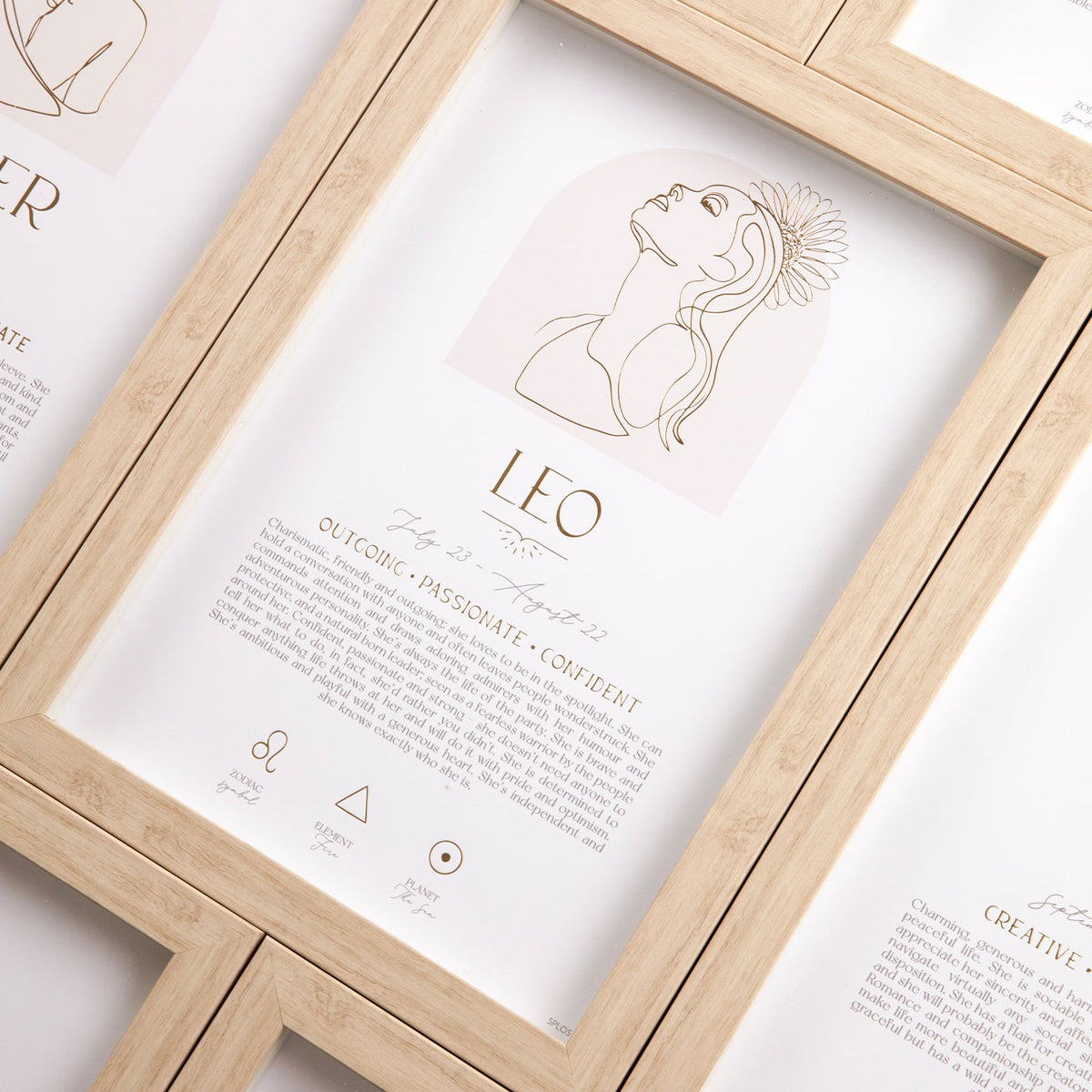 Splosh Mystique Framed Print Leo Standing/Hanging Zodiac Home Decor 20x33cm — image 3