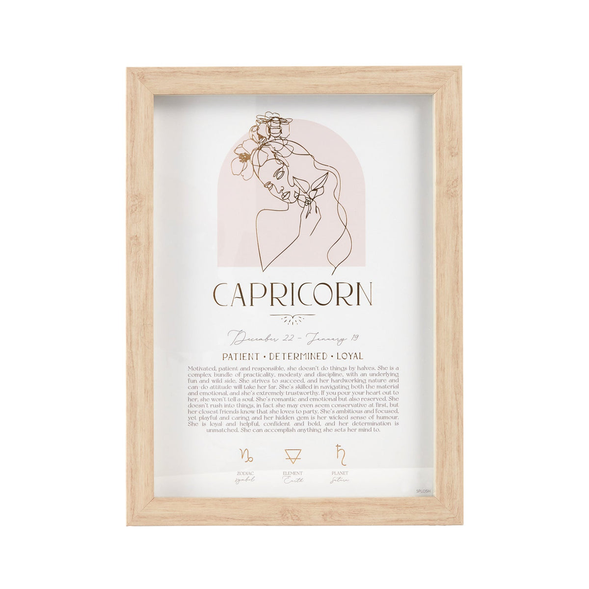 Splosh Mystique Framed Print Capricorn Standing/Hanging Zodiac Decor 20x33cm