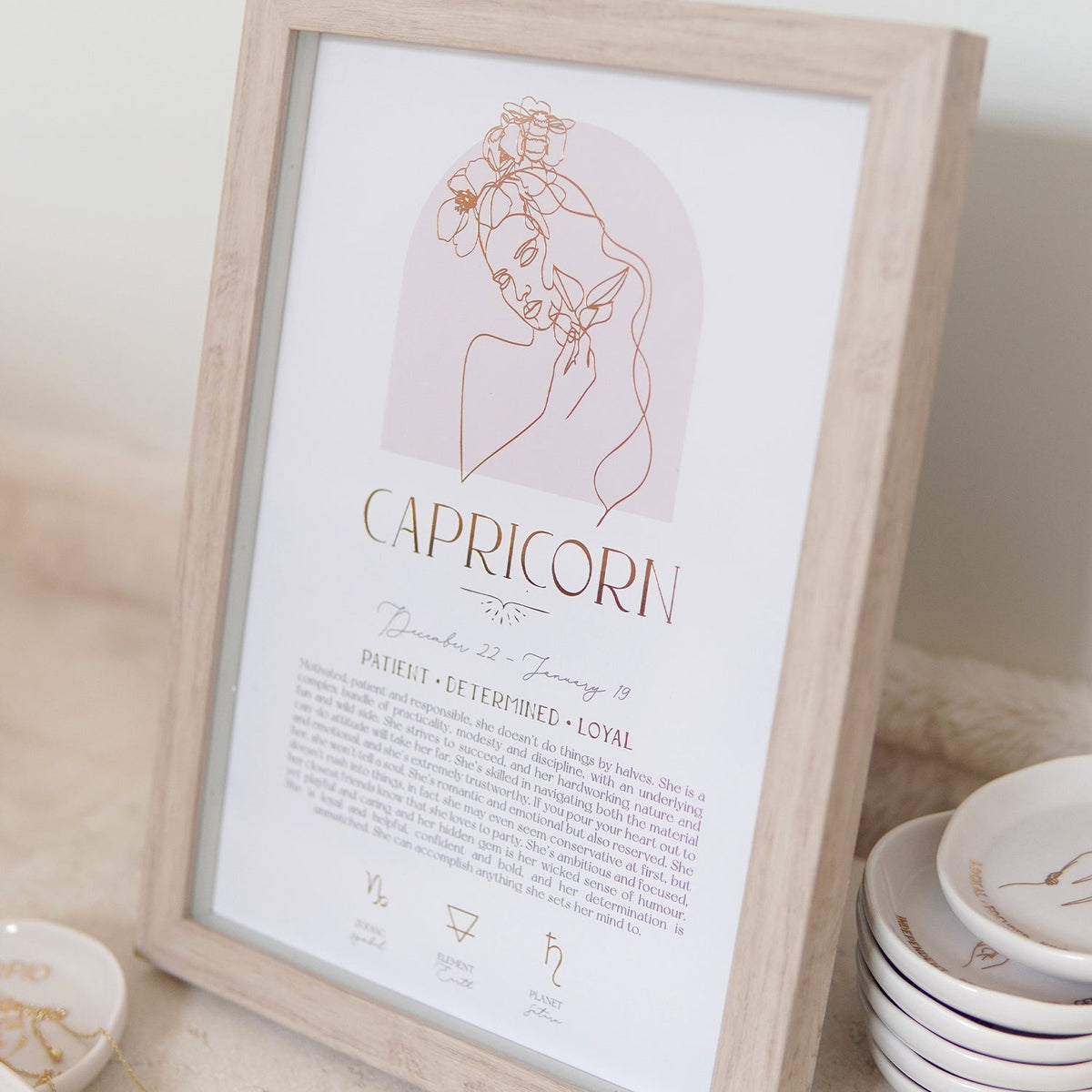 Splosh Mystique Framed Print Capricorn Standing/Hanging Zodiac Decor 20x33cm — image 3