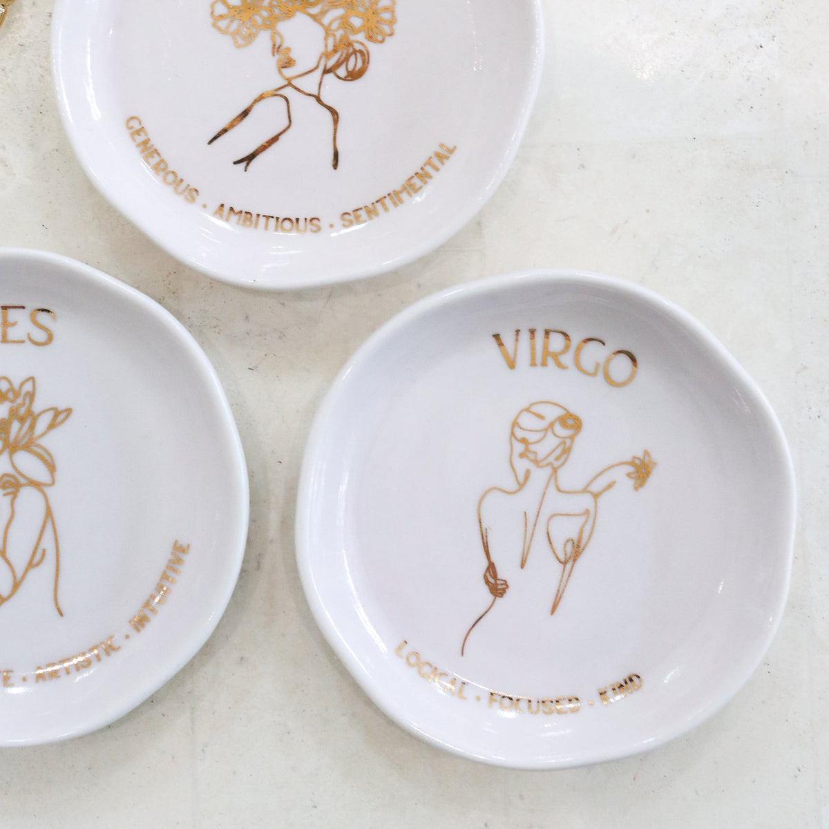 Splosh Mystique Trinket Dish Virgo/Ceramic Zodiac Plate Decor Round WHT 10cm (2 Pack) — image 4