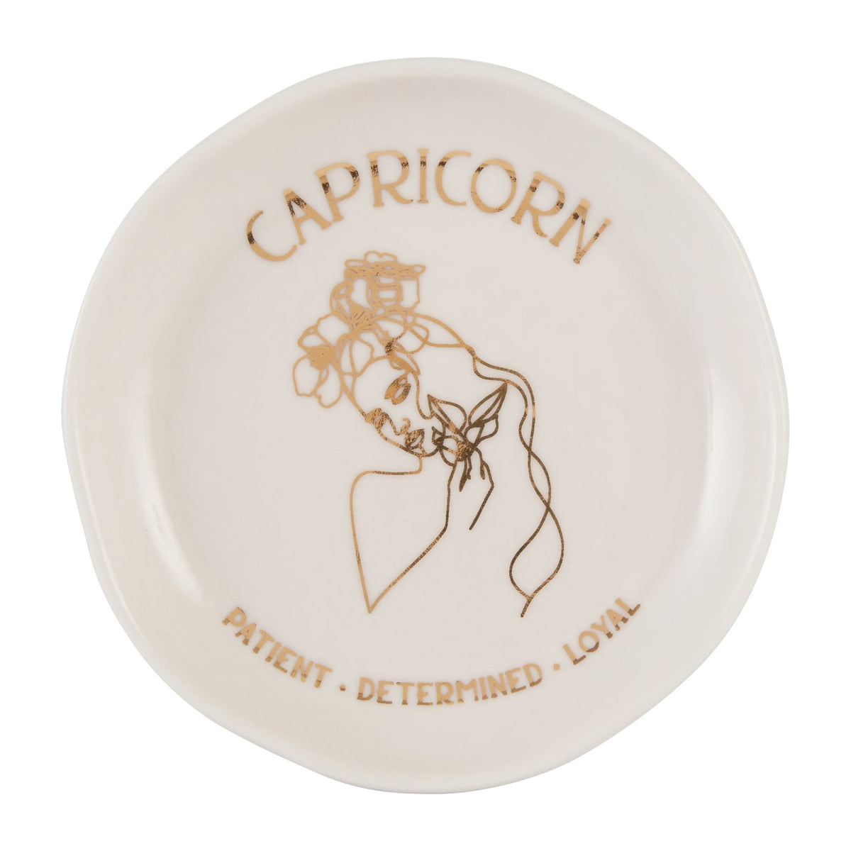 Splosh Mystique Trinket Dish Capricorn/Ceramic Zodiac Plate Round White 10cm (2 Pack)