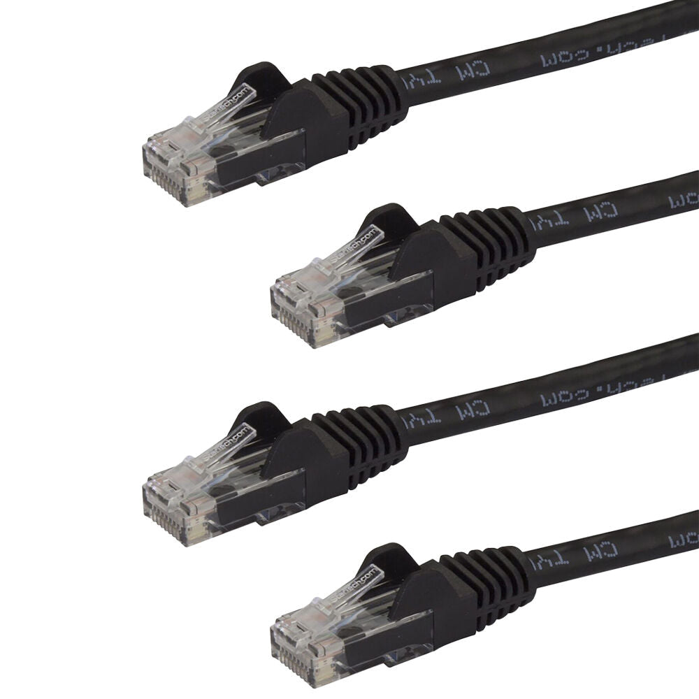Star Tech 2m Snagless Cat6 UTP Ethernet LAN Cable Network/Patch RJ45 Black (2 Pack)