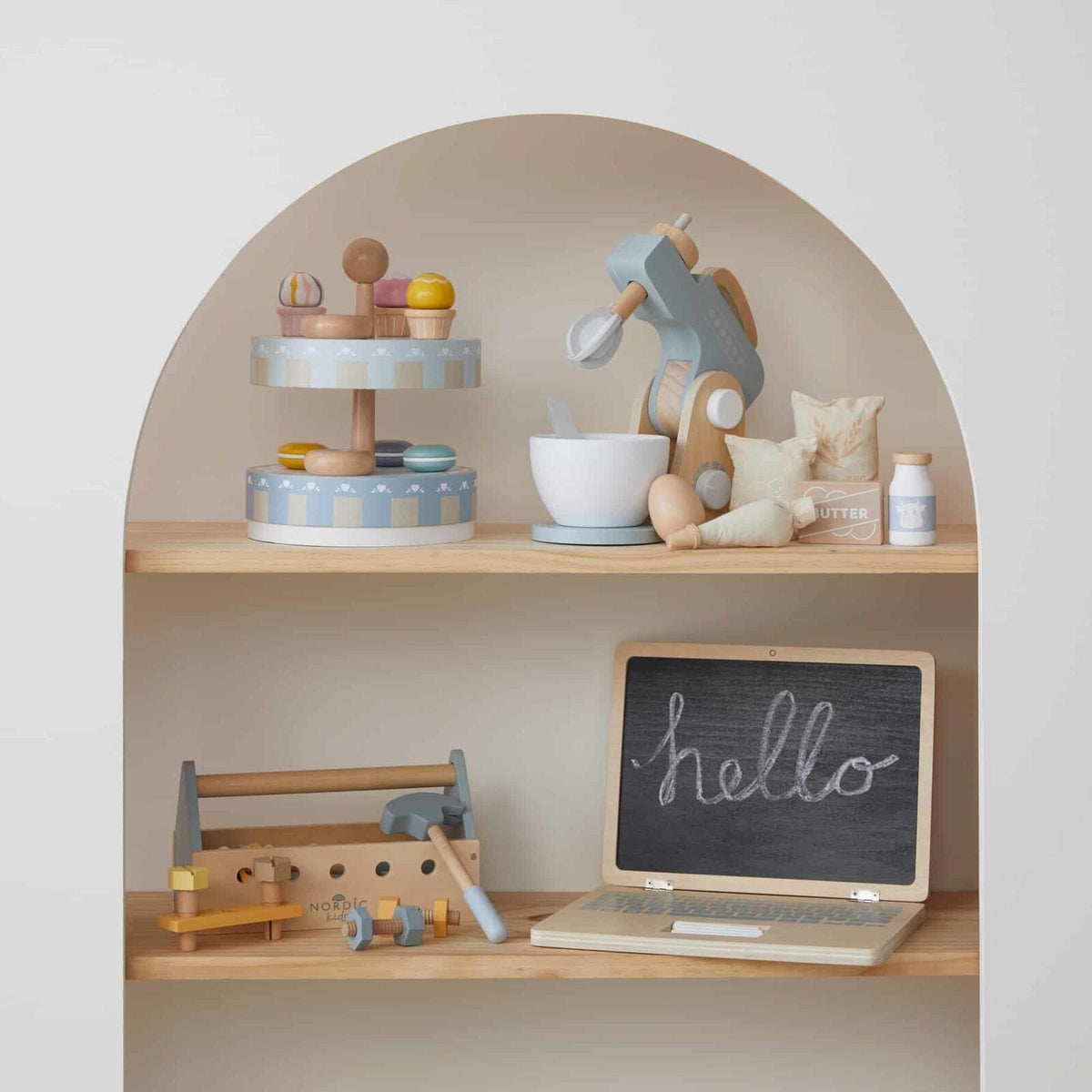 Nordic Kids Children's Interactive Wooden Imaginitive Play Chalkboard Laptop 3y+ — image 3