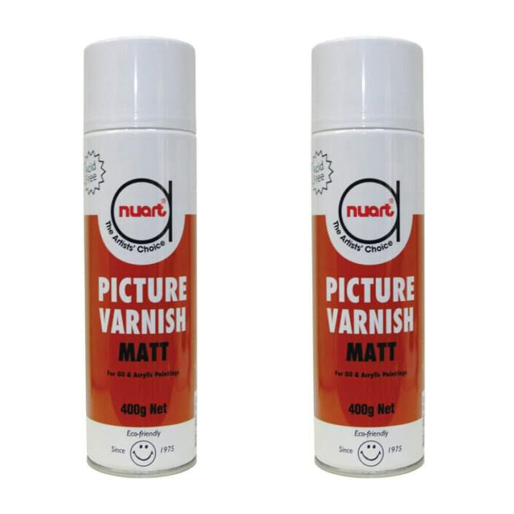 Nuart Oil/Acrylic Painting Matte Picture Protective Varnish Spray Can 400g (2 Pack)