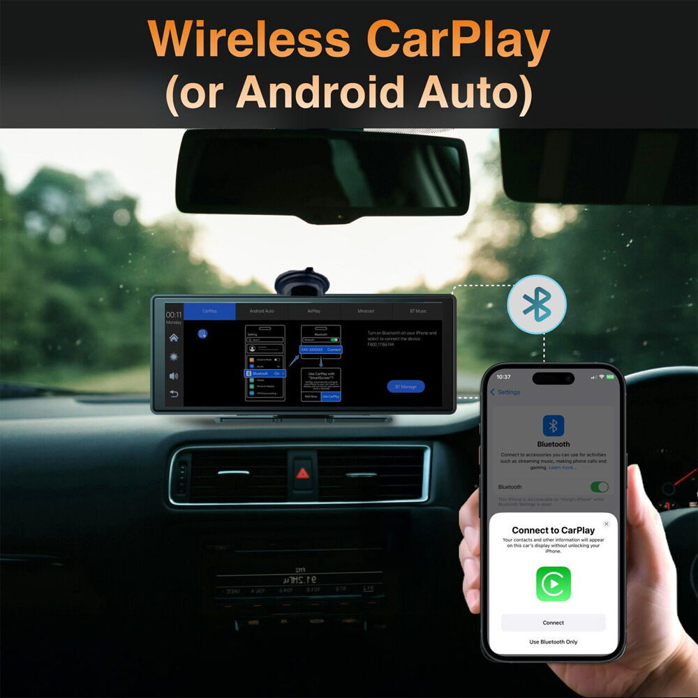 Navig8r Apple CarPlay/Android Auto 10in Portable Touchscreen LCD Screen — image 3