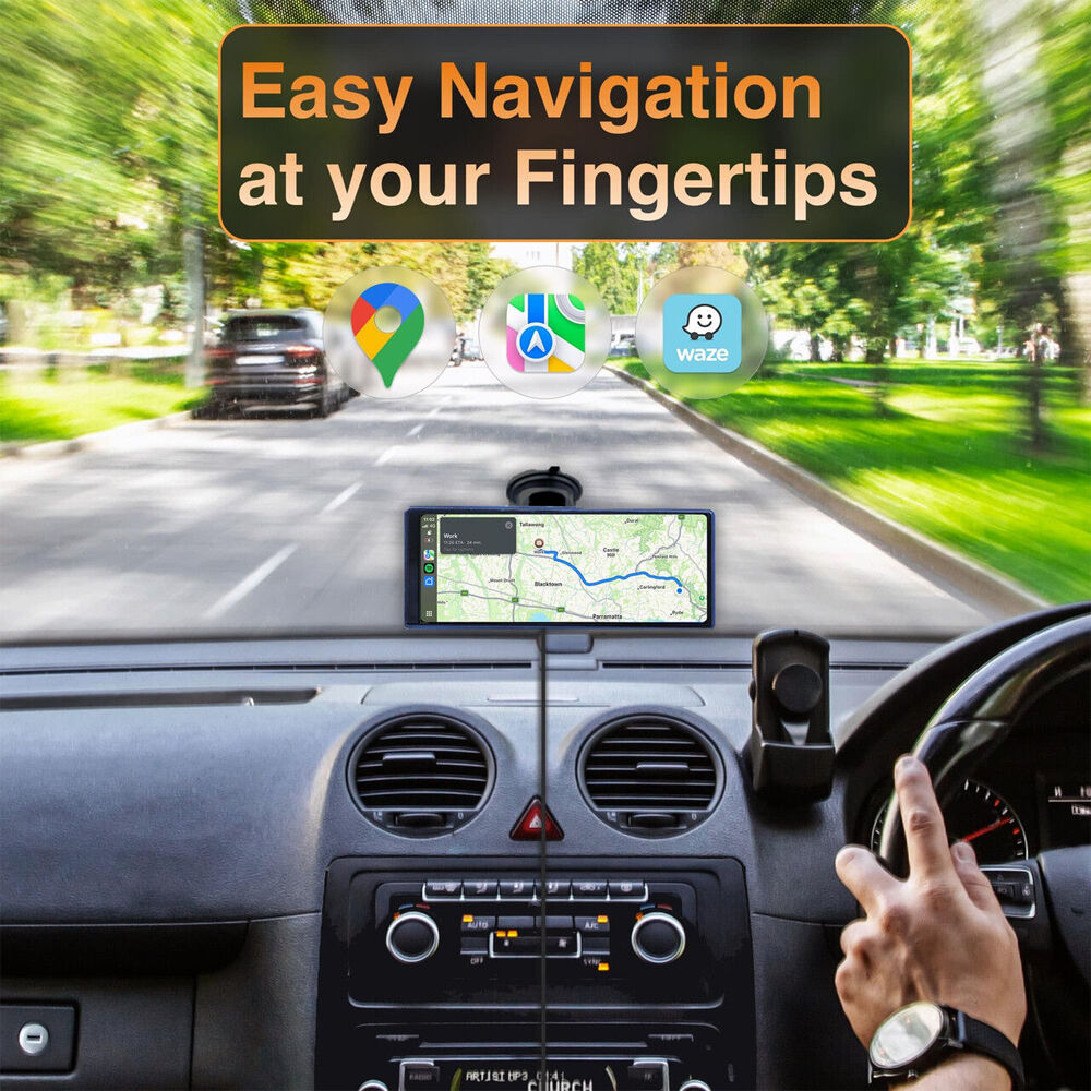 Navig8r Apple CarPlay/Android Auto 10in Portable Touchscreen LCD Screen — image 4