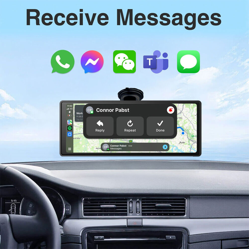Navig8r Apple CarPlay/Android Auto 10in Portable Touchscreen LCD Screen — image 5