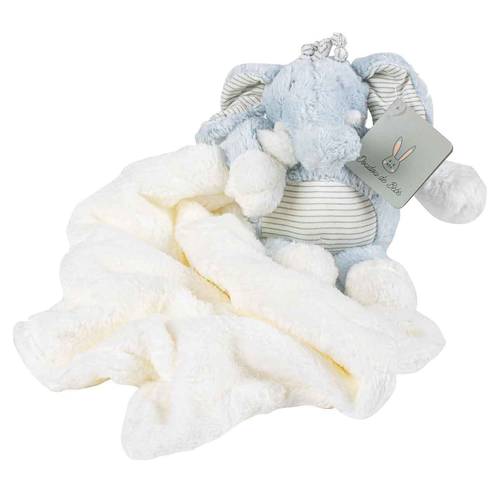 LMD Plush Elephant Toy w/ Cuddle Blanket Baby/Newborn Security Comforter Blue 25cm