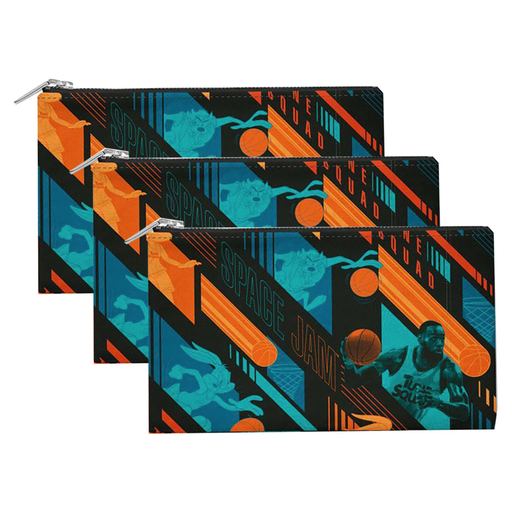 Space Jam a New Legacy Multicoloured Rectangular Pencil/stationery Case (3 Pack)