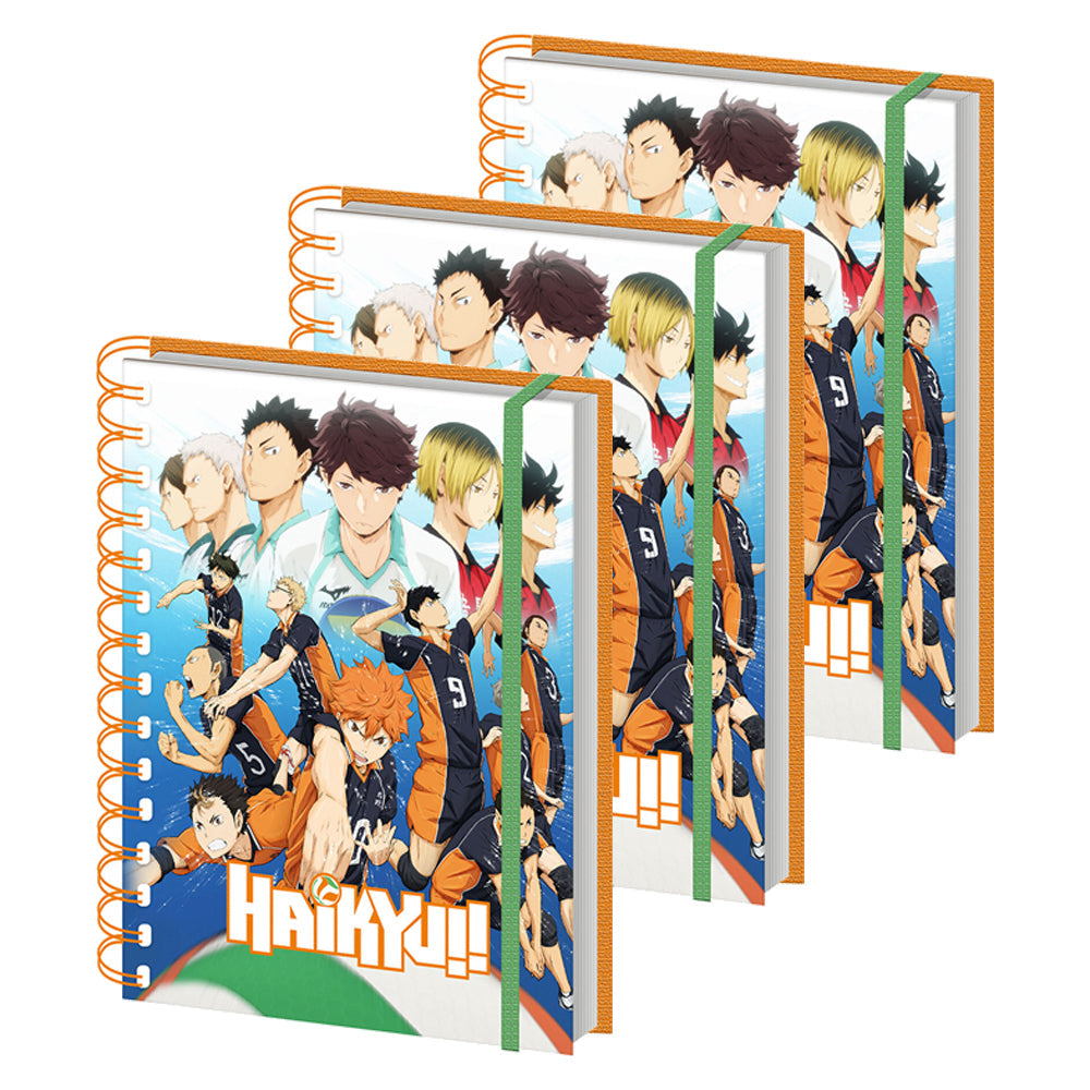Haikyu!! Jump Anime Manga Character Themed A5 Wiro School Notebook (3 Pack)