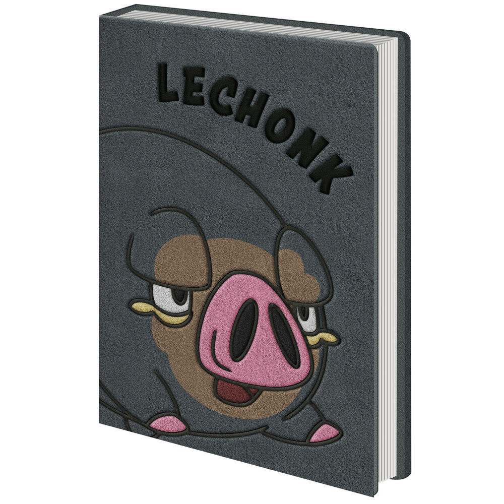 Pokemon LeChonk Plush Notebook Kids Writing/Drawing Stationery Grey 16x21cm