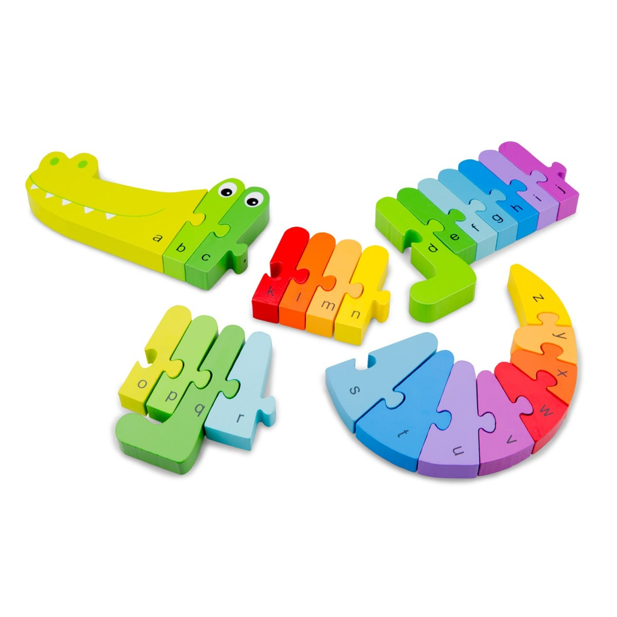New Classic Toys 30cm Rainbow Crocodile Puzzle Jigsaw Kids Fun Wooden Toy 3y+ — image 2