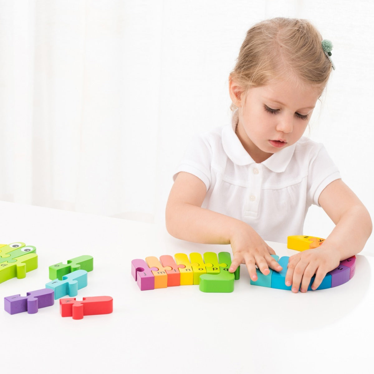 New Classic Toys 30cm Rainbow Crocodile Puzzle Jigsaw Kids Fun Wooden Toy 3y+ — image 3