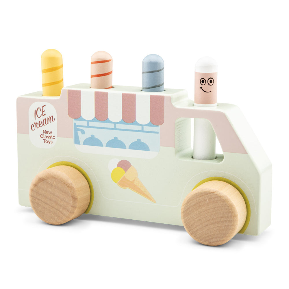 New Classic Toys Kids/Children Pop Up Wooden Ice Cream Truck Play Toy Set 24M+