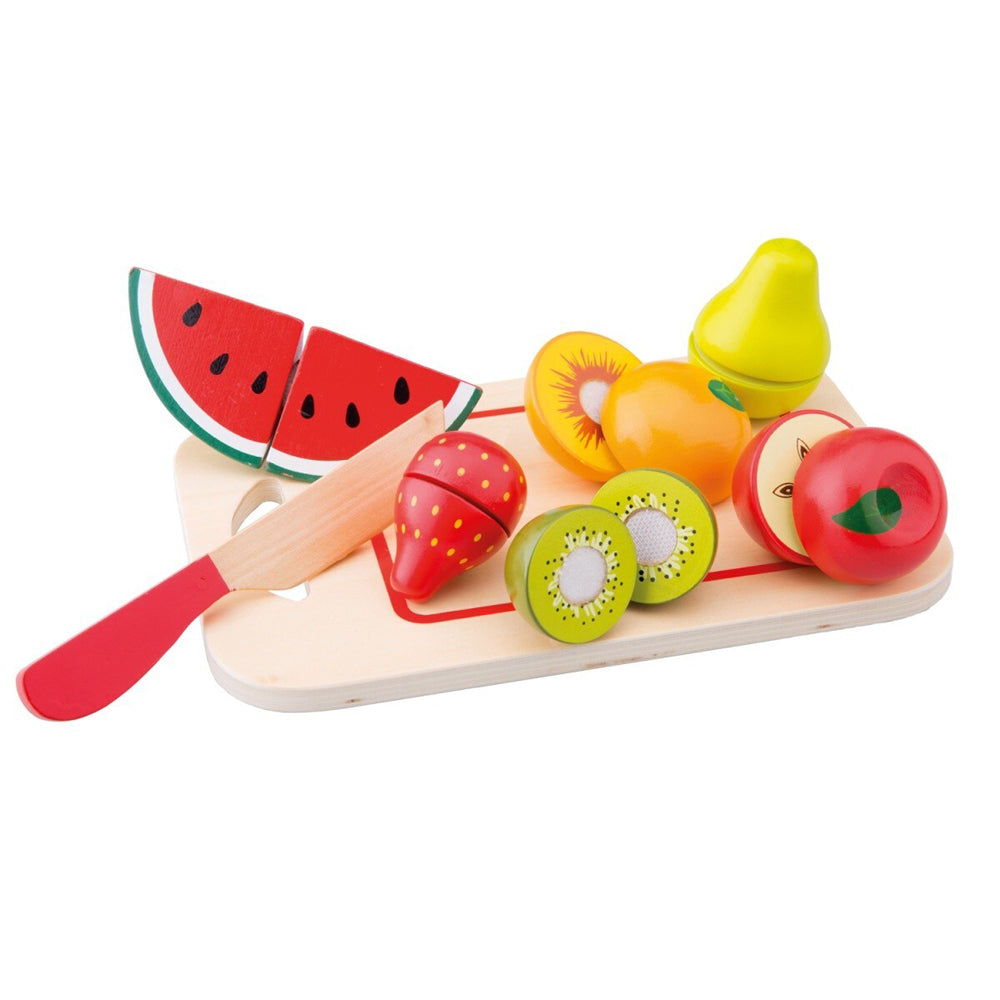 New Classic Toys Wooden Cutting Meal Fruit Kids/Children Pretend Toy 24m+ (8 Pieces)