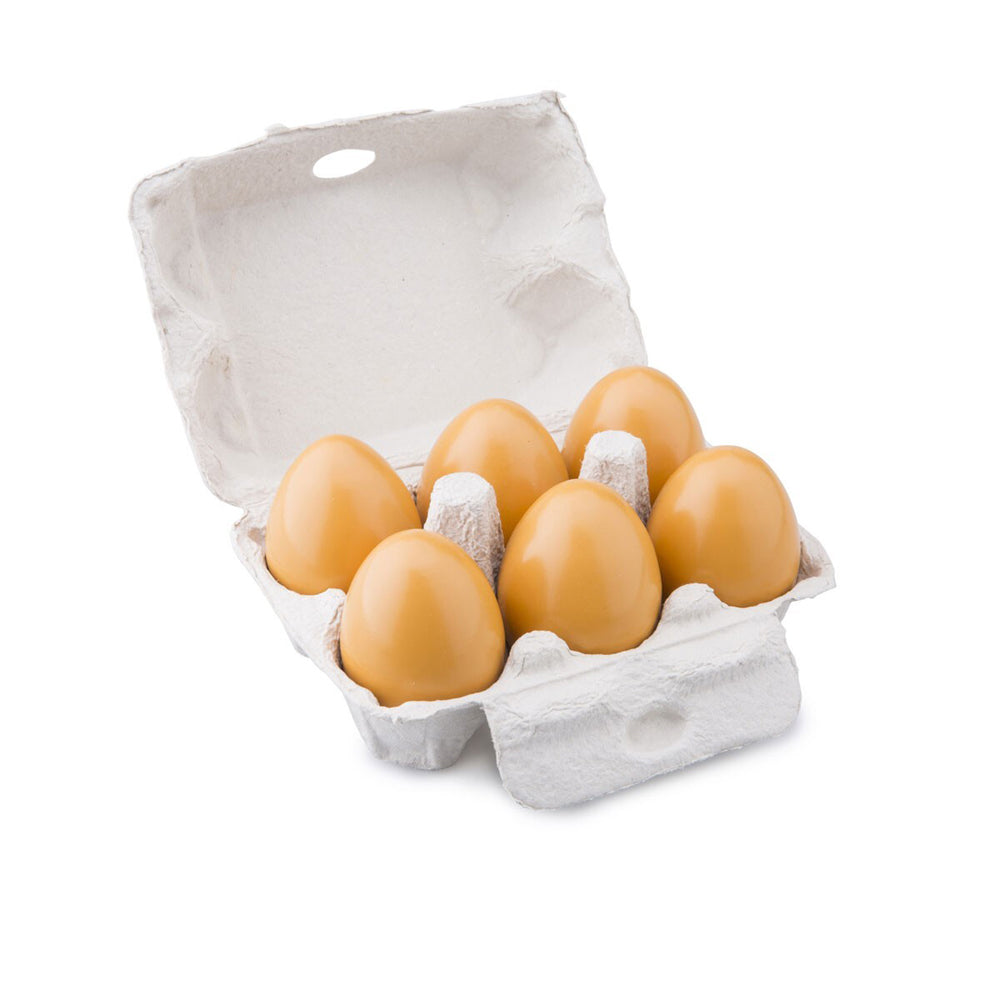 New Classic Toys 6pc New Classic Toys Wooden Eggs in a Carton Kids/Children Pretend Toy 24m+ (2 Pack) — image 2