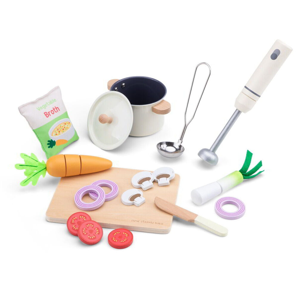 New Classic Toys 24m+ Kids Pretend Play Kitchen Soup Making Wooden Toy 30cm — image 2