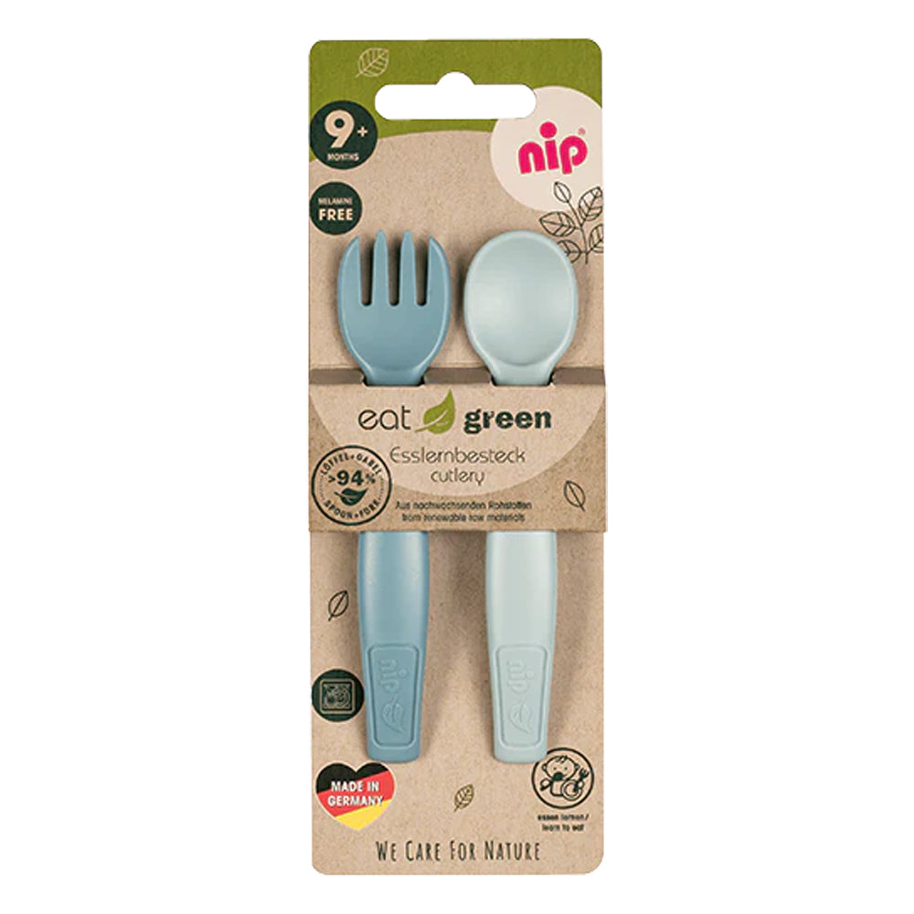 Nip Baby/Infant Eat Green Cutlery/Utensil Tableware Feeding Set Blue 9m+ (2 Pieces)