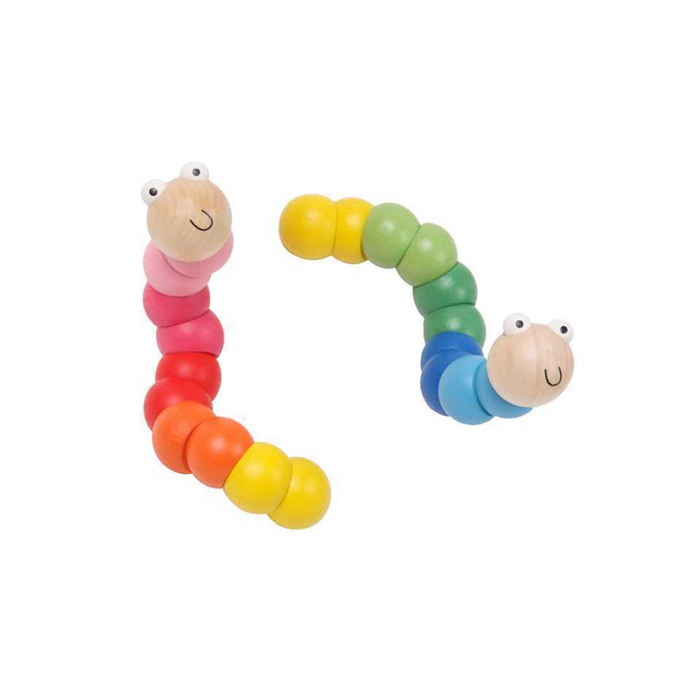 Kaper Kidz Jointed 16cm Wooden Worm Non-Toxic Toy Baby/Toddler Assorted 10m+ — image 2