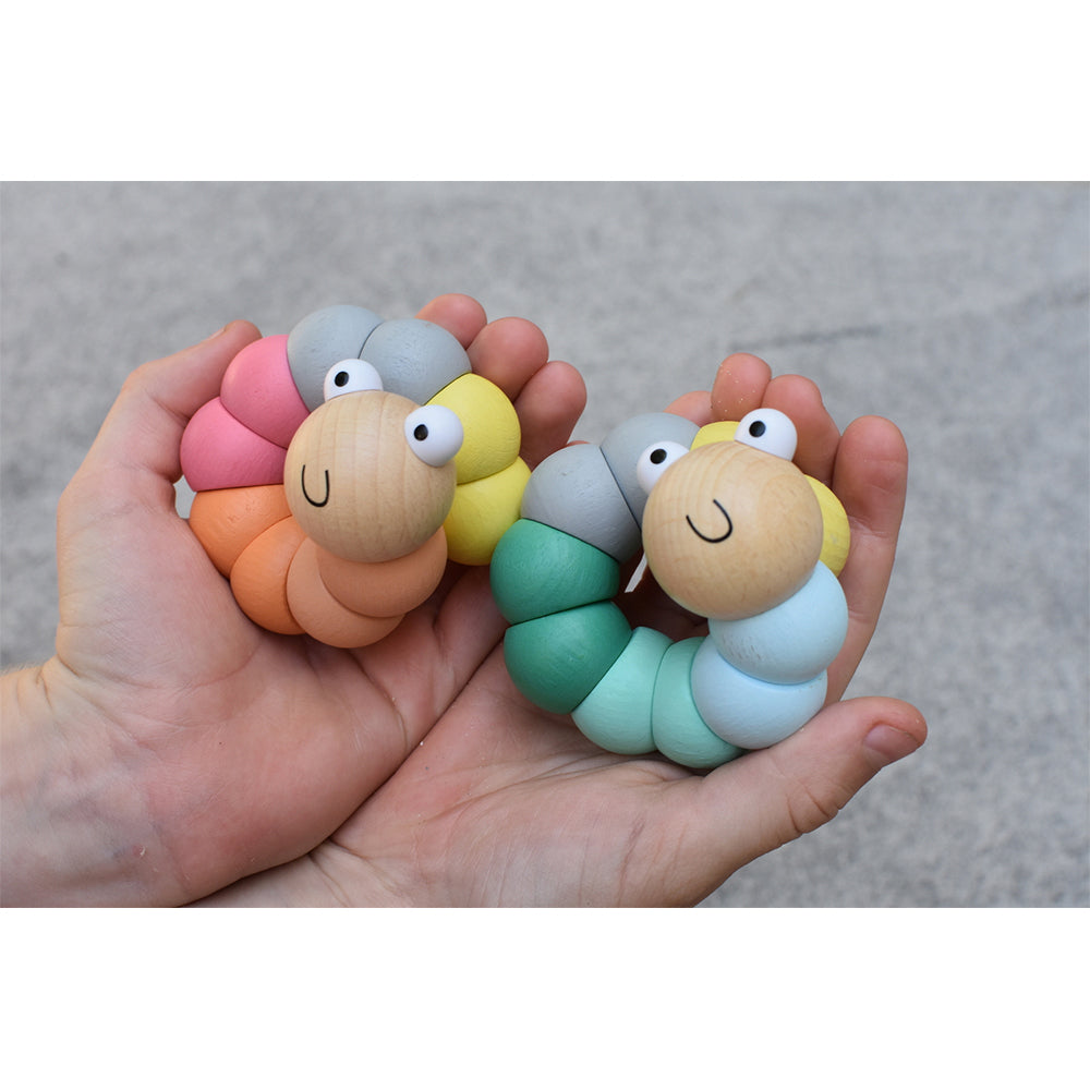 Kaper Kidz Jointed 16cm Wooden Worm Non-Toxic Toy Baby/Toddler Assorted 10m+ — image 5