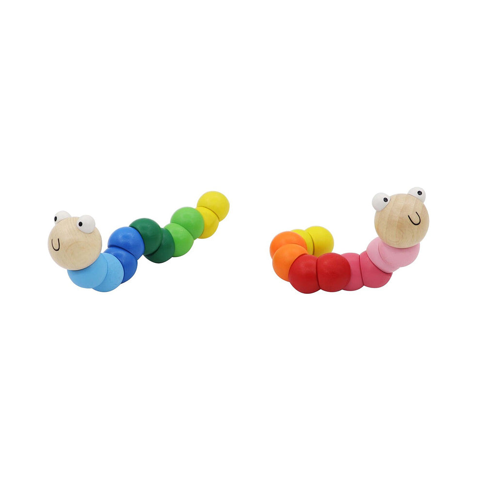 Kaper Kidz Jointed 16cm Wooden Worm Non-Toxic Toy Baby/Toddler Assorted 10m+ — image 4