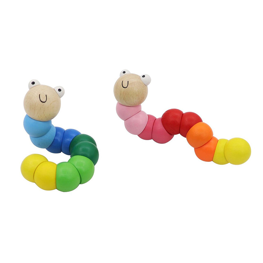 Kaper Kidz Jointed 16cm Wooden Worm Non-Toxic Toy Baby/Toddler Assorted 10m+ — image 3