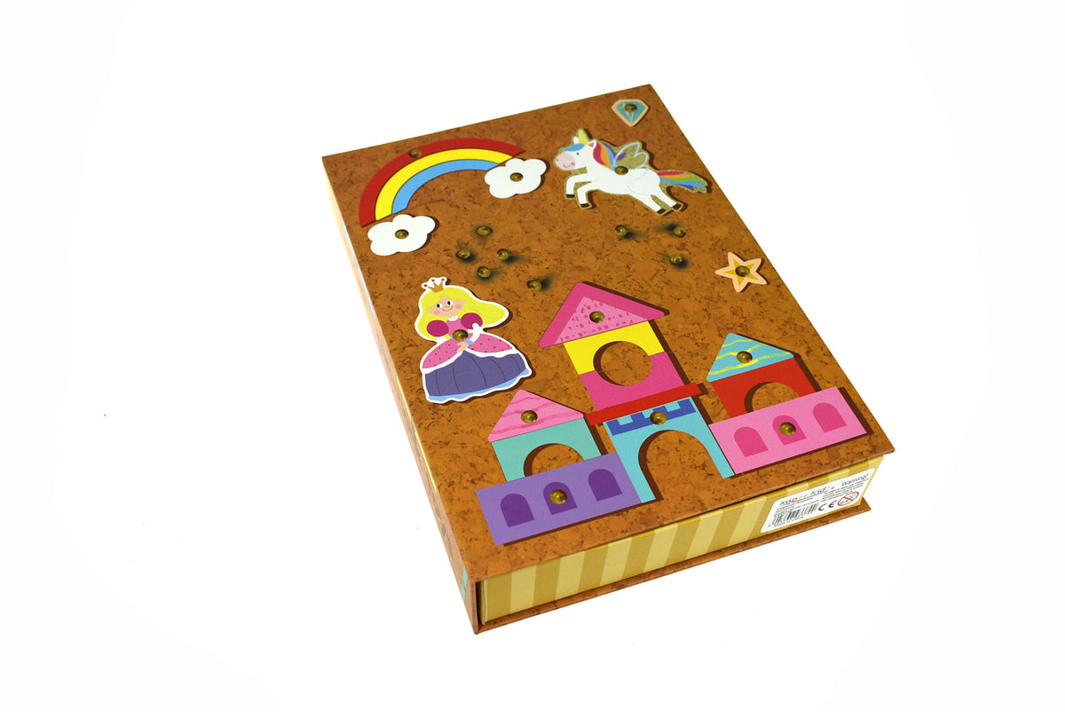 Kaper Kidz Wooden Unicorn Tap a Shape In Bookcase Children Activity Set 26cm 3+ — image 4
