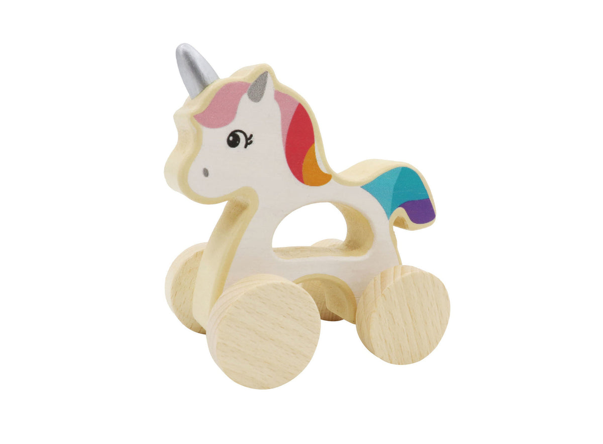 Kaper Kidz 9x11cm Calm & Breezy Wooden Kids/Toddler Unicorn Car Play Toy 12m+