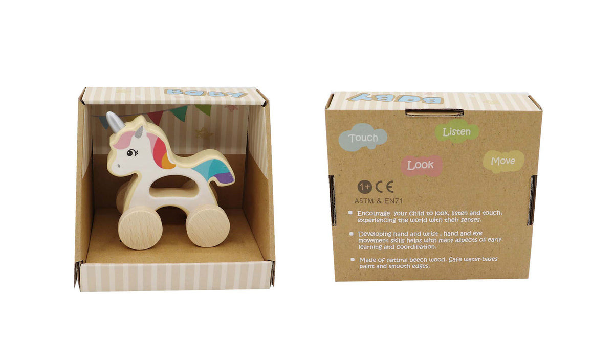 Kaper Kidz 9x11cm Calm & Breezy Wooden Kids/Toddler Unicorn Car Play Toy 12m+ — image 2