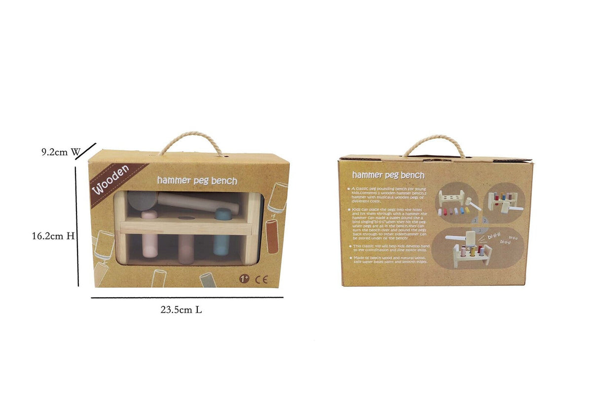 Kaper Kidz Wooden Kids Calm & Breezy Hammer Bench w/Squeaky Sound Toy 12m+ — image 3