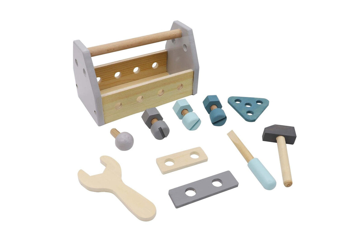 Kaper Kidz Toddler Calm & Breezy Wooden Hammer/Bolts Toolbox 20.5x13cm Toy 18m+ — image 2