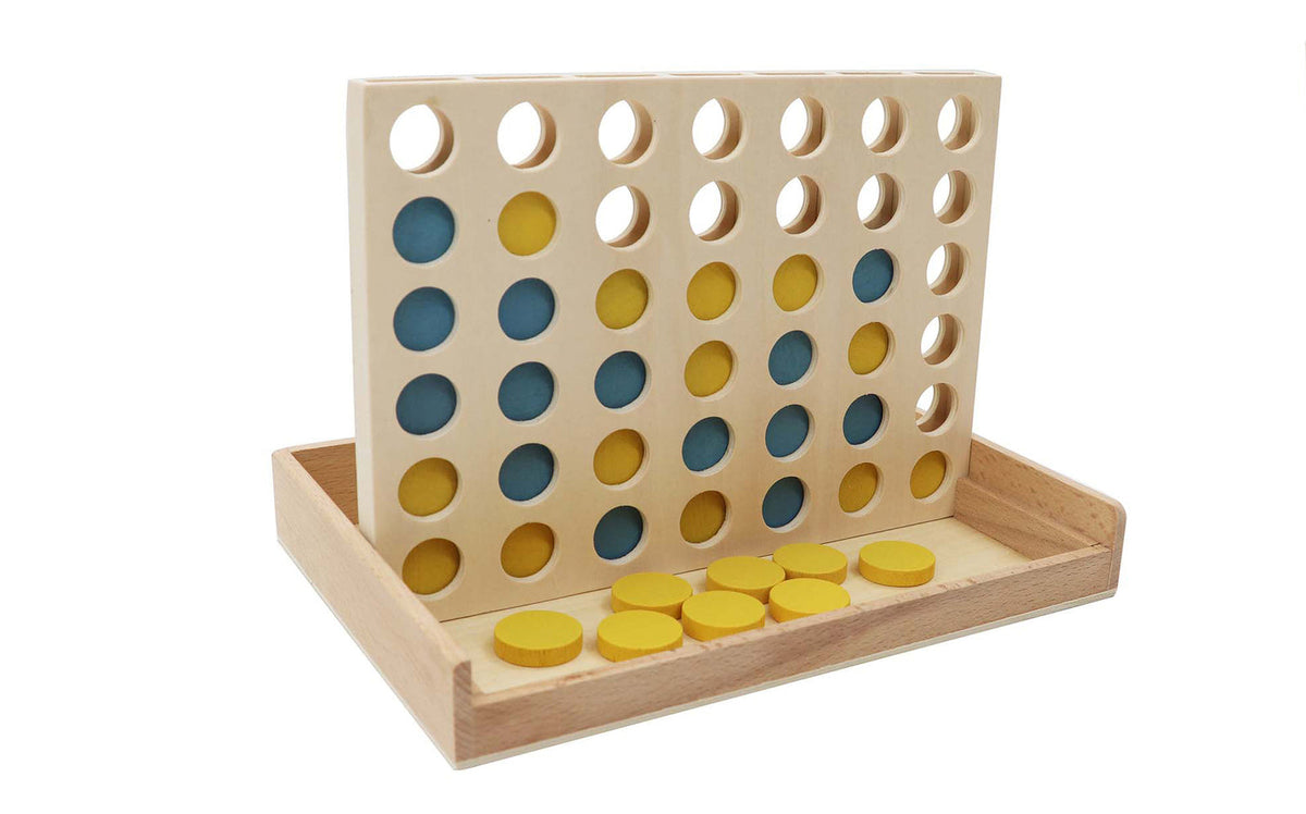 Kaper Kidz Calm & Breezy Wooden 4 In a Row Game Boathouse Blue Kids Toy 3yrs+
