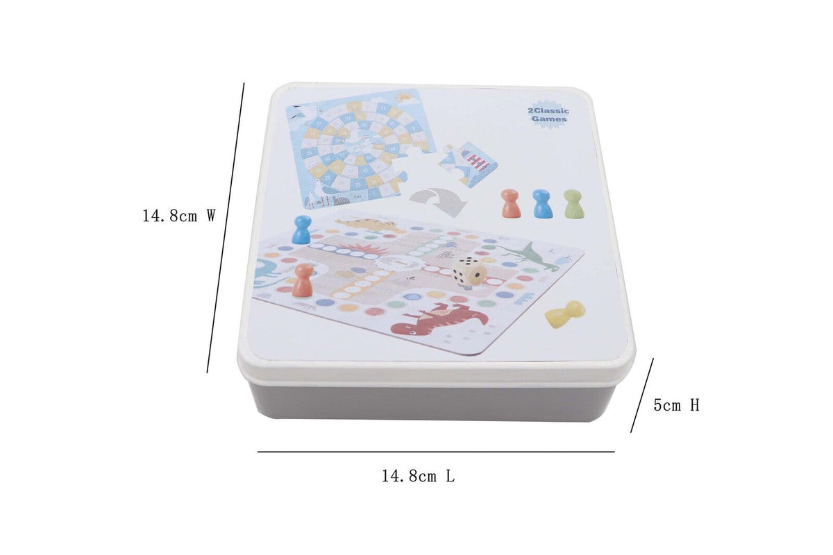 Kaper Kidz 2-in-1 Board Game In Tin Box Snake & Ladder Horse Racing Kids 3+ (26 Pieces) — image 3
