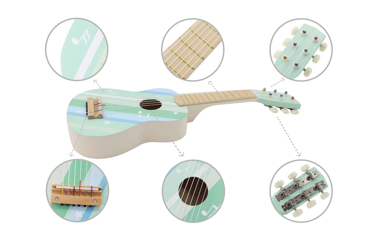 Kaper Kidz Calm & Breezy Wooden Guitar Misty Aqua Children's Play Toy Set 3yrs+ — image 3