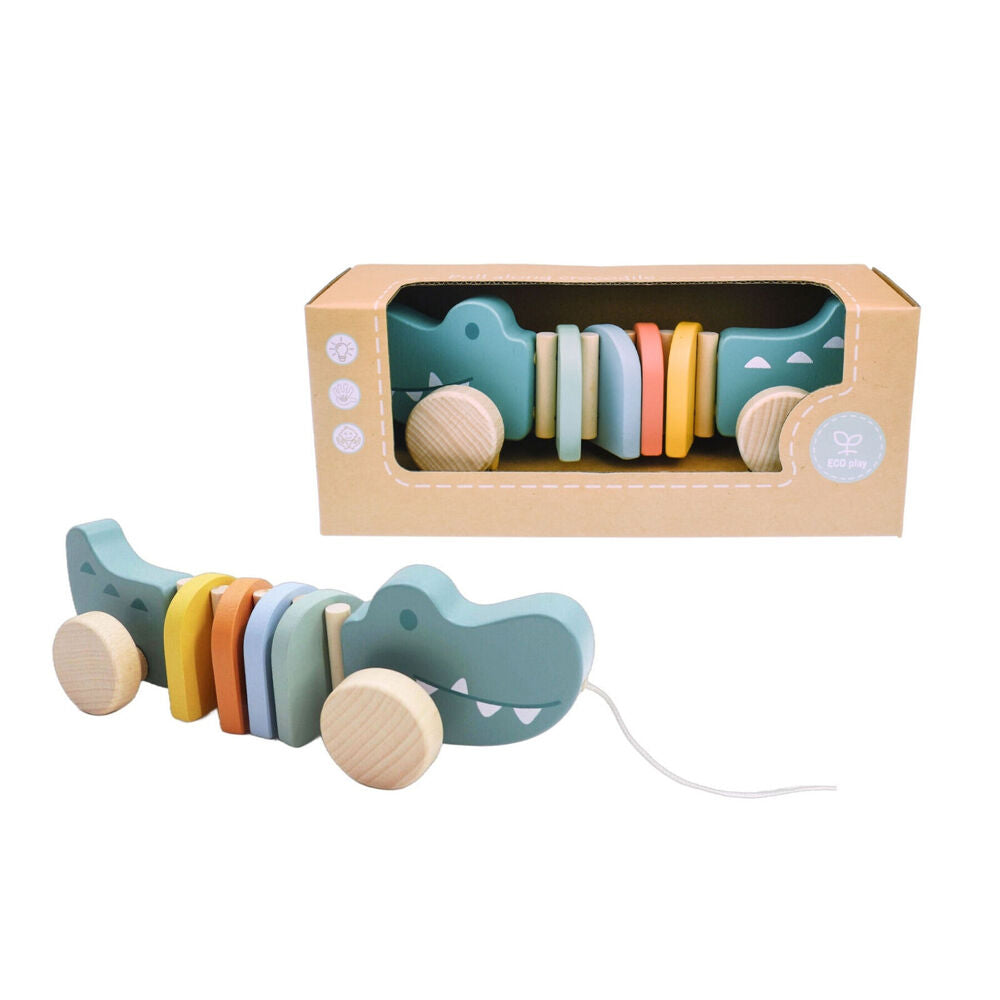 Kaper Kidz Wooden Pull a Long Crocodile Kids/Toddler Interactive Toy 12m+ — image 4