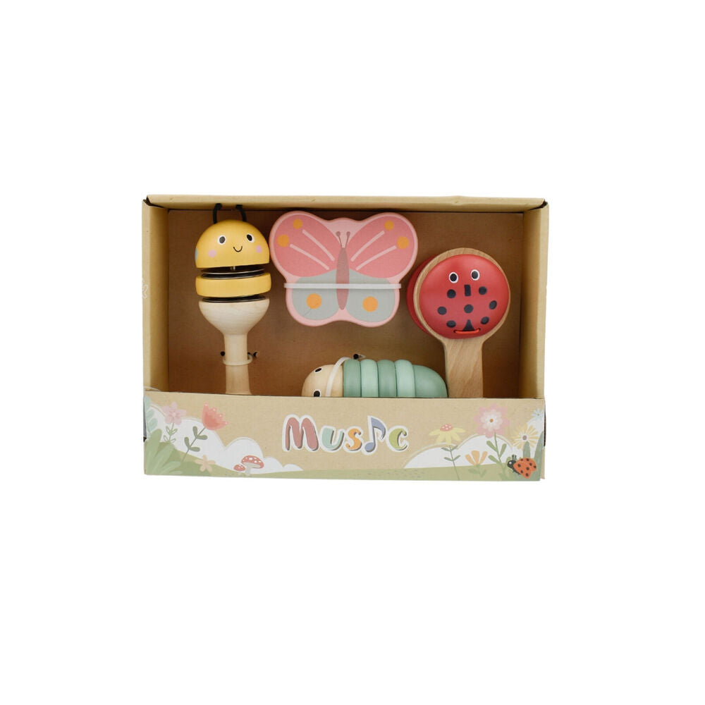 Kaper Kidz Wooden Spring Insect Kids/Toddler Interactive Music Toy Set 18m+ (4 Pieces) — image 5