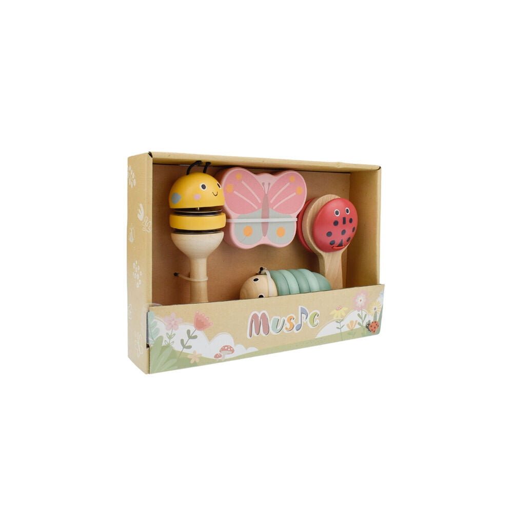 Kaper Kidz Wooden Spring Insect Kids/Toddler Interactive Music Toy Set 18m+ (4 Pieces) — image 6