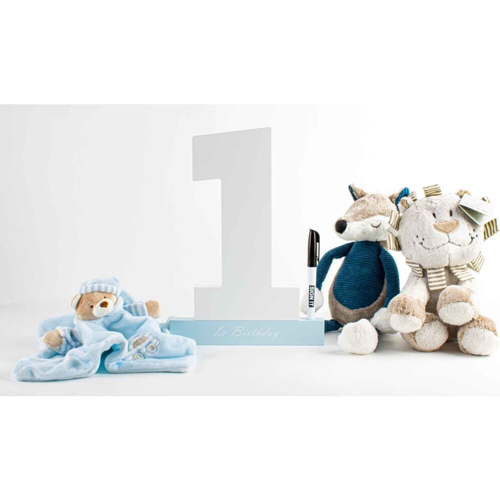 LMD 1st Birthday Signature Block Novelty Celebration Message Gift Set Keepsake — image 2