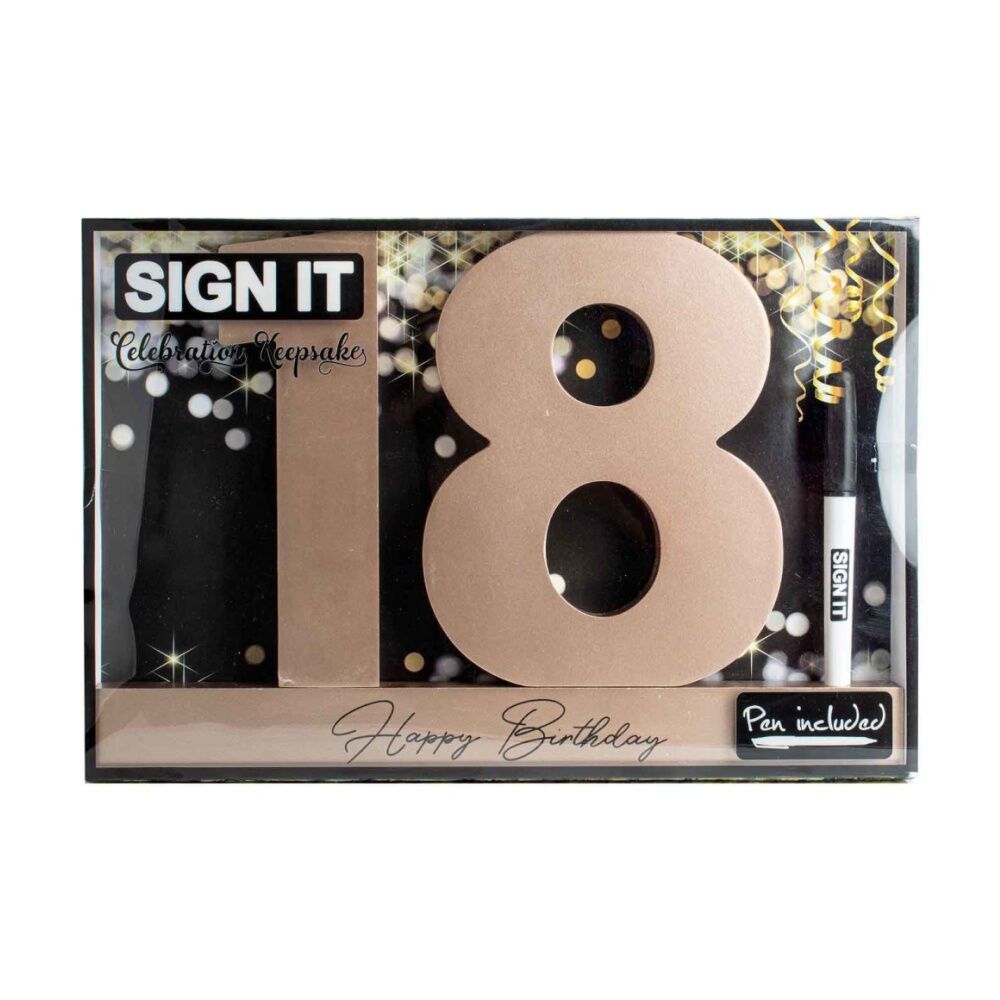LMD 18th Signature Block Novelty Birthday Message Party Statue Set — image 2