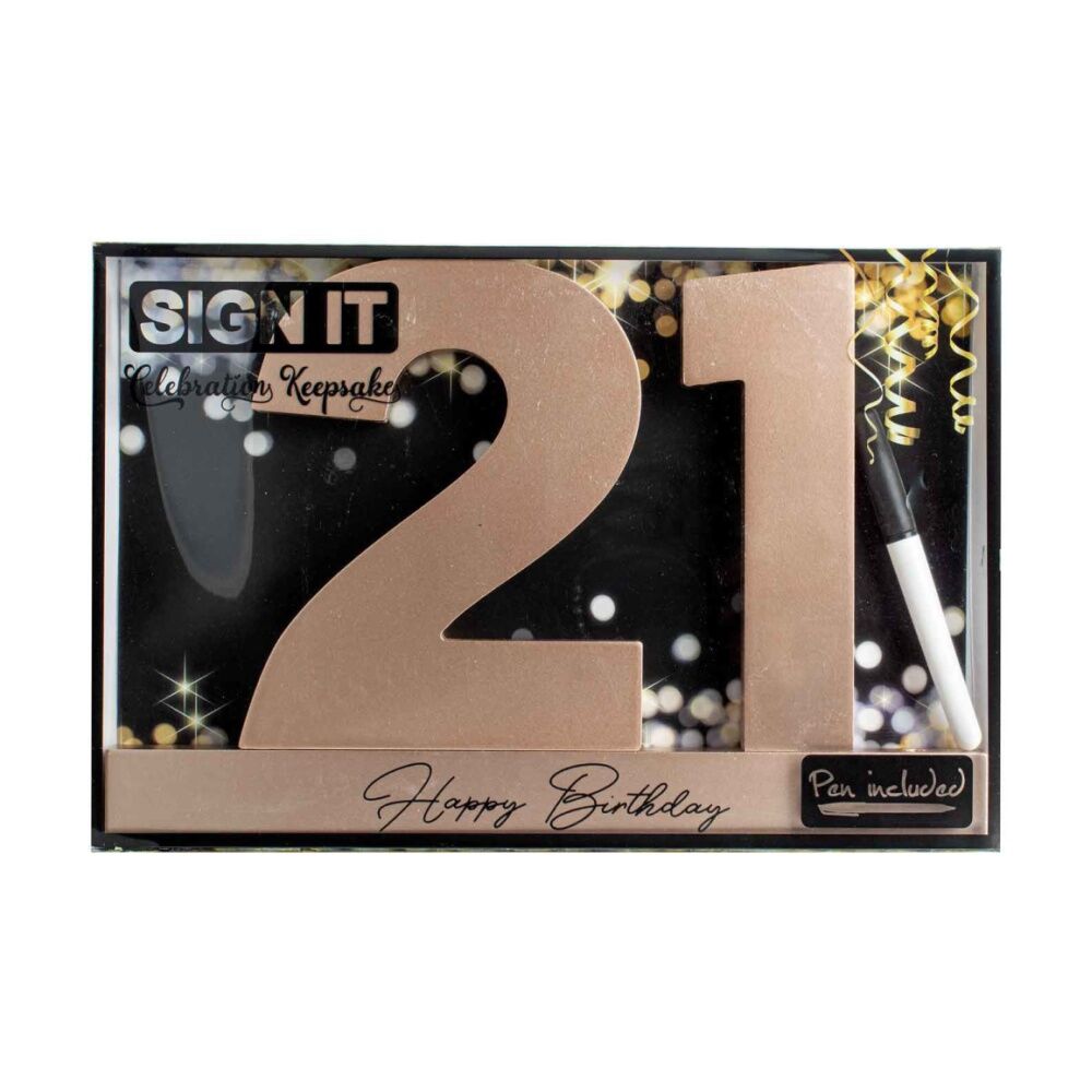 LMD 21st Signature Block Novelty Birthday Message Party Statue Set — image 2