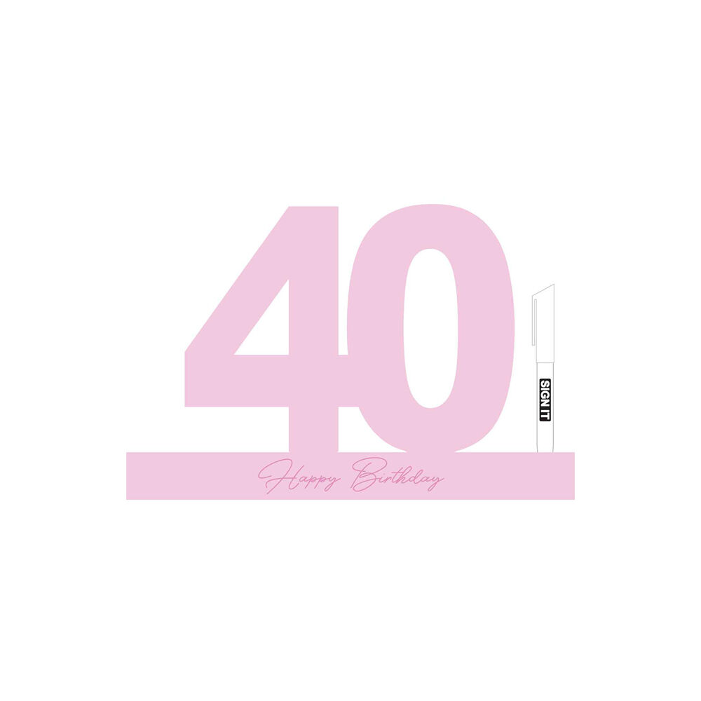 LMD 40 Fairy Floss Pink Signature Block Birthday Celebration Message Statue (2 Pack) — image 2