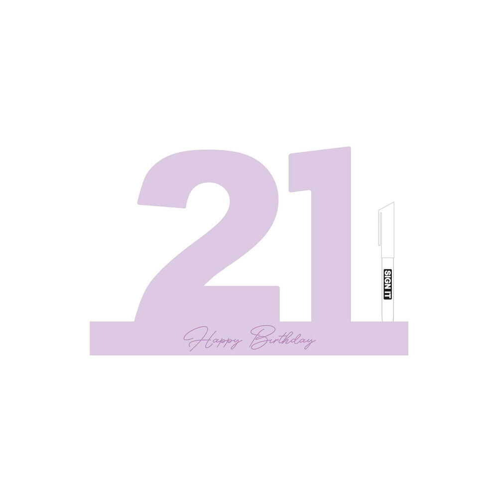 LMD 21 Periwinkle Purple Signature Block Birthday Celebration Message Statue