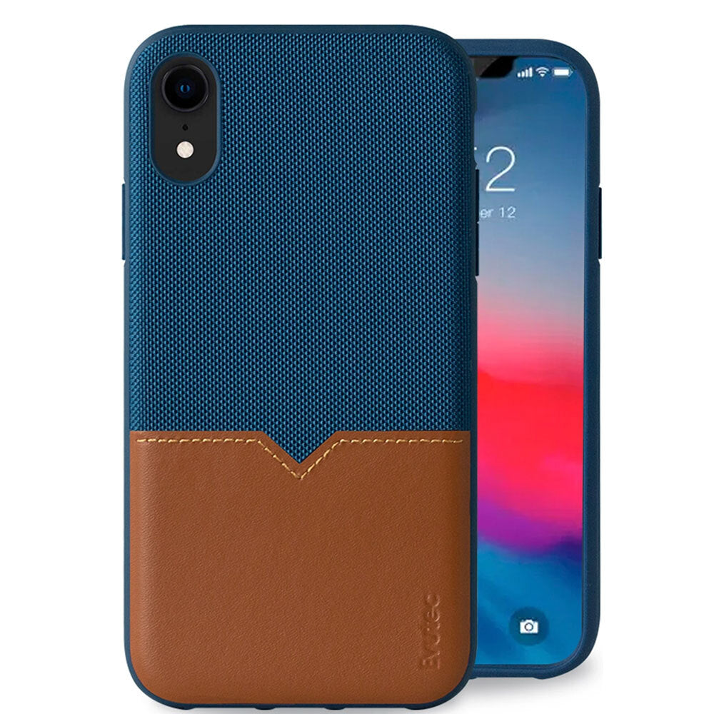 Evutec Case Cover AFIX+ Magnetic w/ Car Mount for Apple iPhone XR Blue/Saddle — image 2