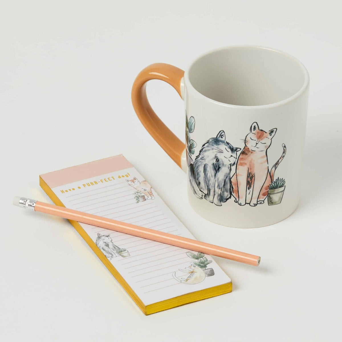 Pilbeam Living Purrfect 400ml Ceramic Mug/Notepad/Pencil Stationery Gift Set (3 Pieces) — image 2