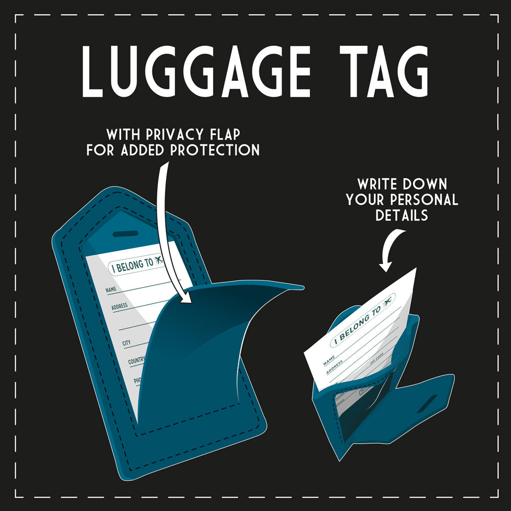 Legami PU Leather Suitcase Luggage Tag Label Personal Address/Nametag Petrol — image 2