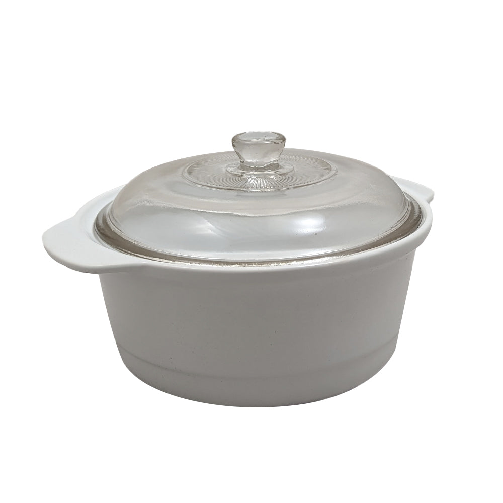 Unbranded Ceramic Casserole Dish Microwave/Oven Home Cooking Set W/Glass Lid 2.0L Size
